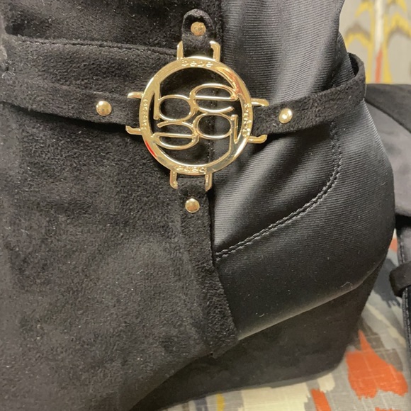 Bebe tall black over the knee boots-wedge heel - Picture 2 of 6